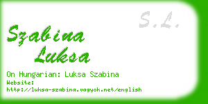 szabina luksa business card